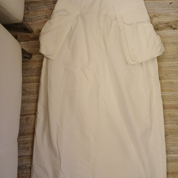Caara Maxi Skirt Button Decoration Out Pockets White Size XL Used - Picture 6 of 14